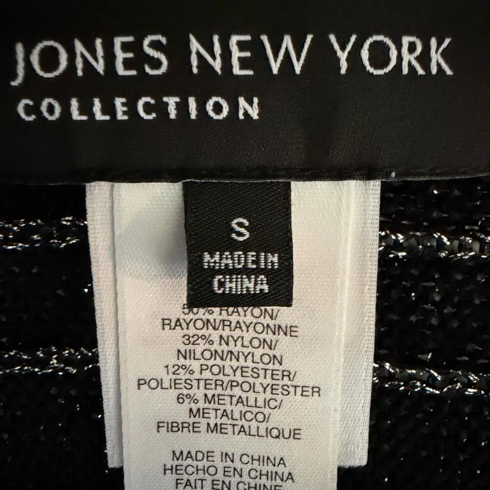 Jones New York Black and Silver Cardigan